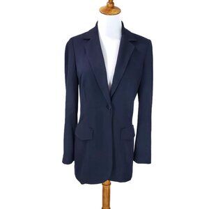 Peace of Cloth Panticular 1 Button Jacket Blazer Navy Size 4 Office Preppy Work